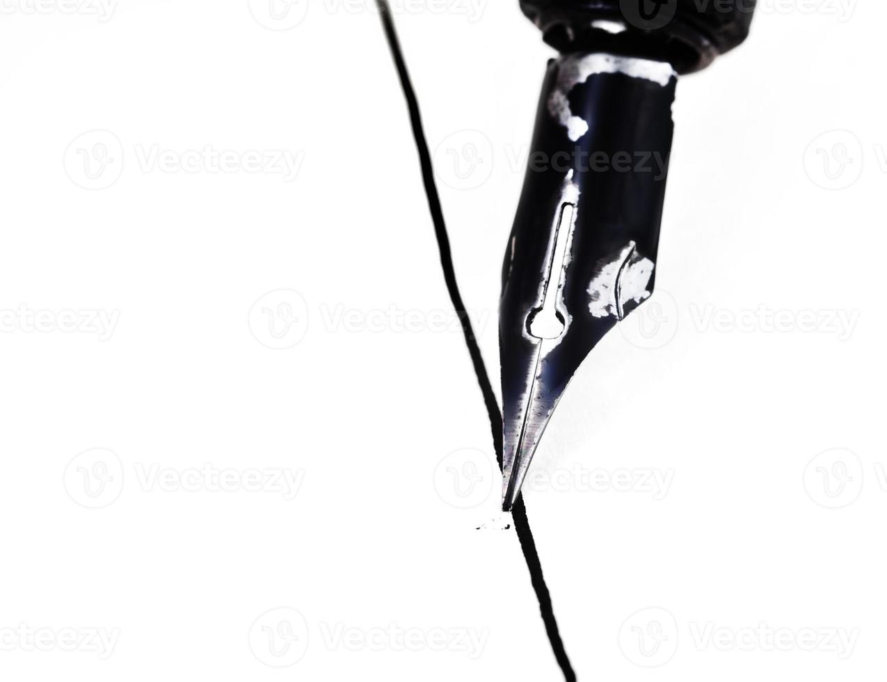metal nib of drawing pen drafting straight line photo