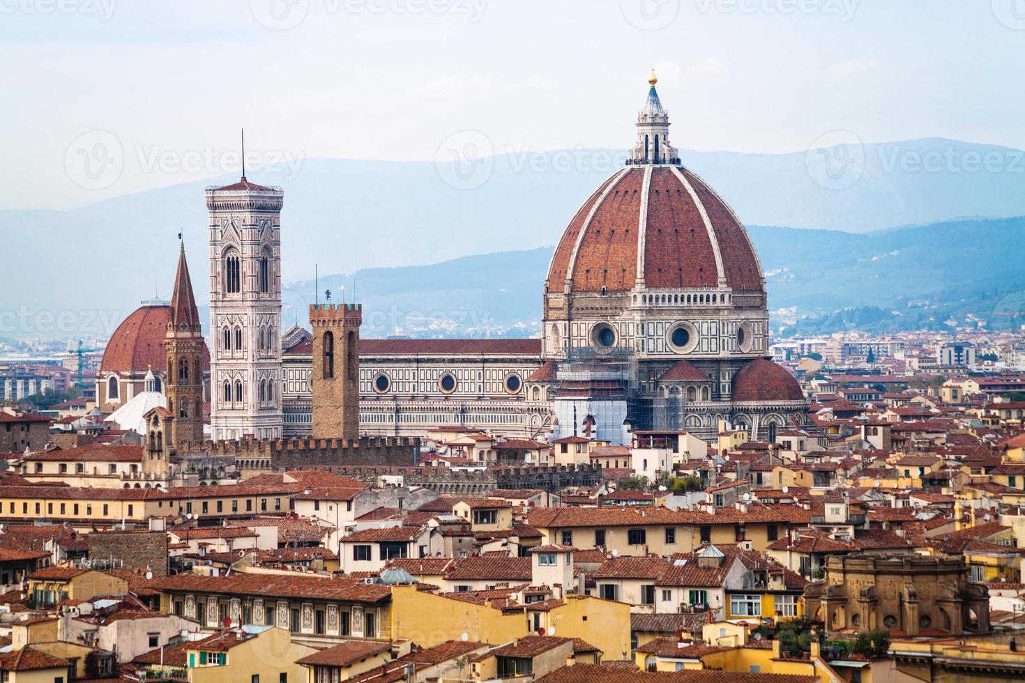 above view of Duomo in Florence city photo