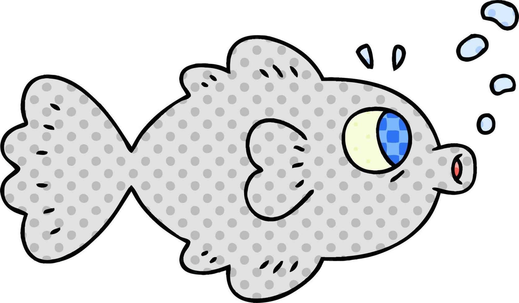 quirky comic book style cartoon fish vector