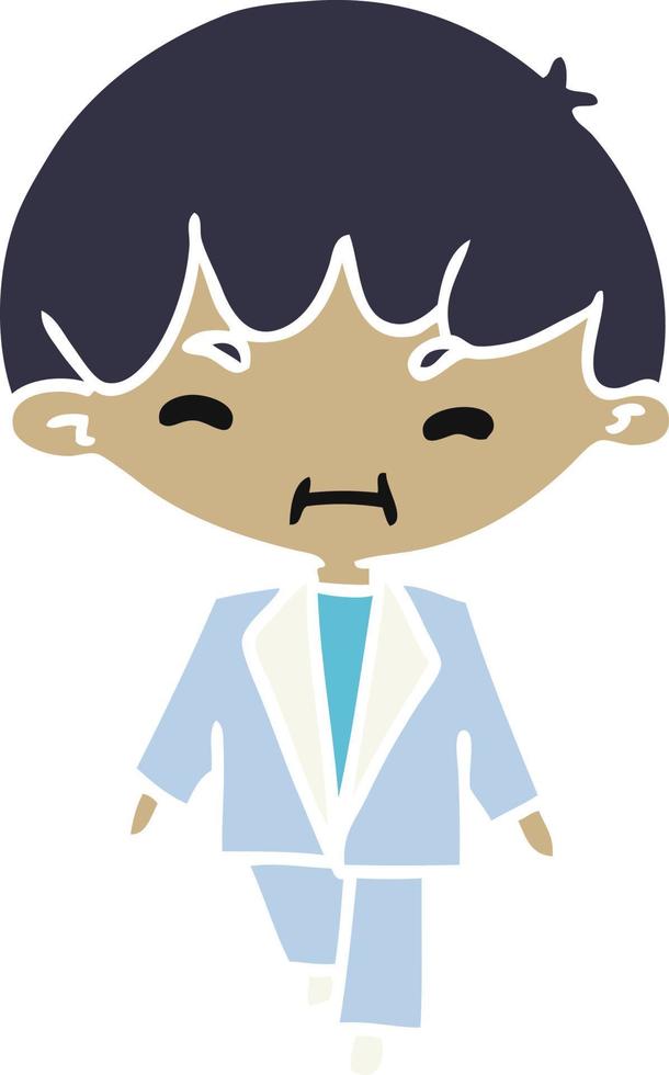 cartoon kawaii cute boy in suit vector