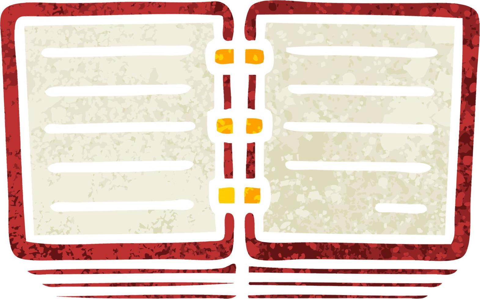 retro illustration style cartoon stack of  diaries vector