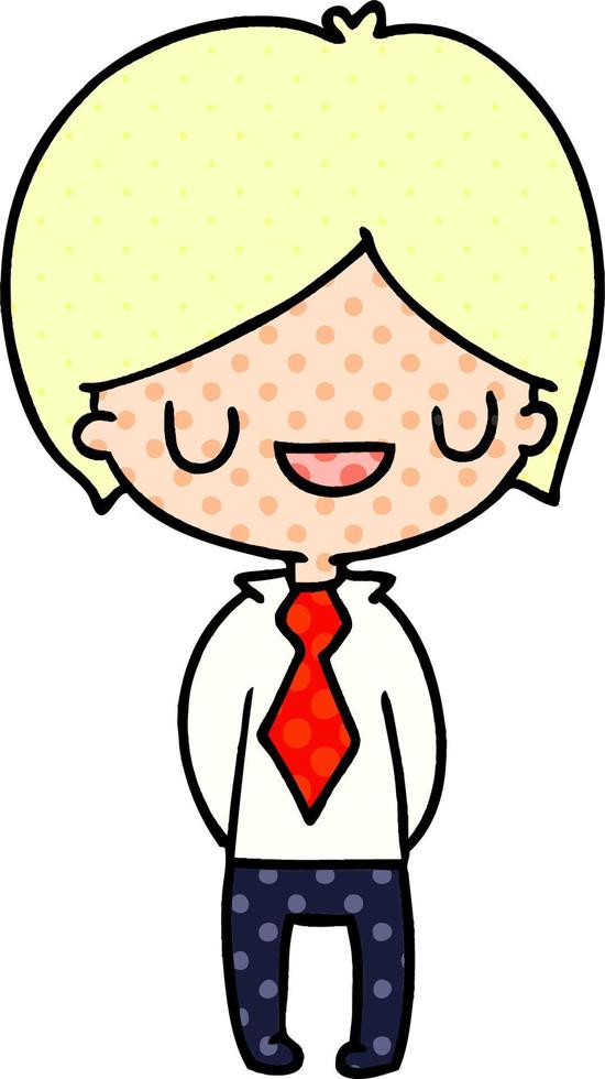 cartoon of a kawaii cute boy vector