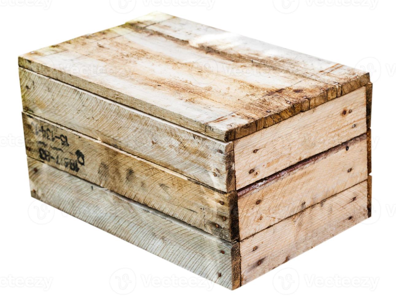 caja de madera aislada foto