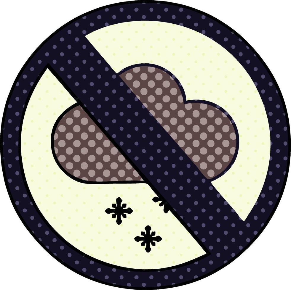 comic book style cartoon snow cloud warning sign vector