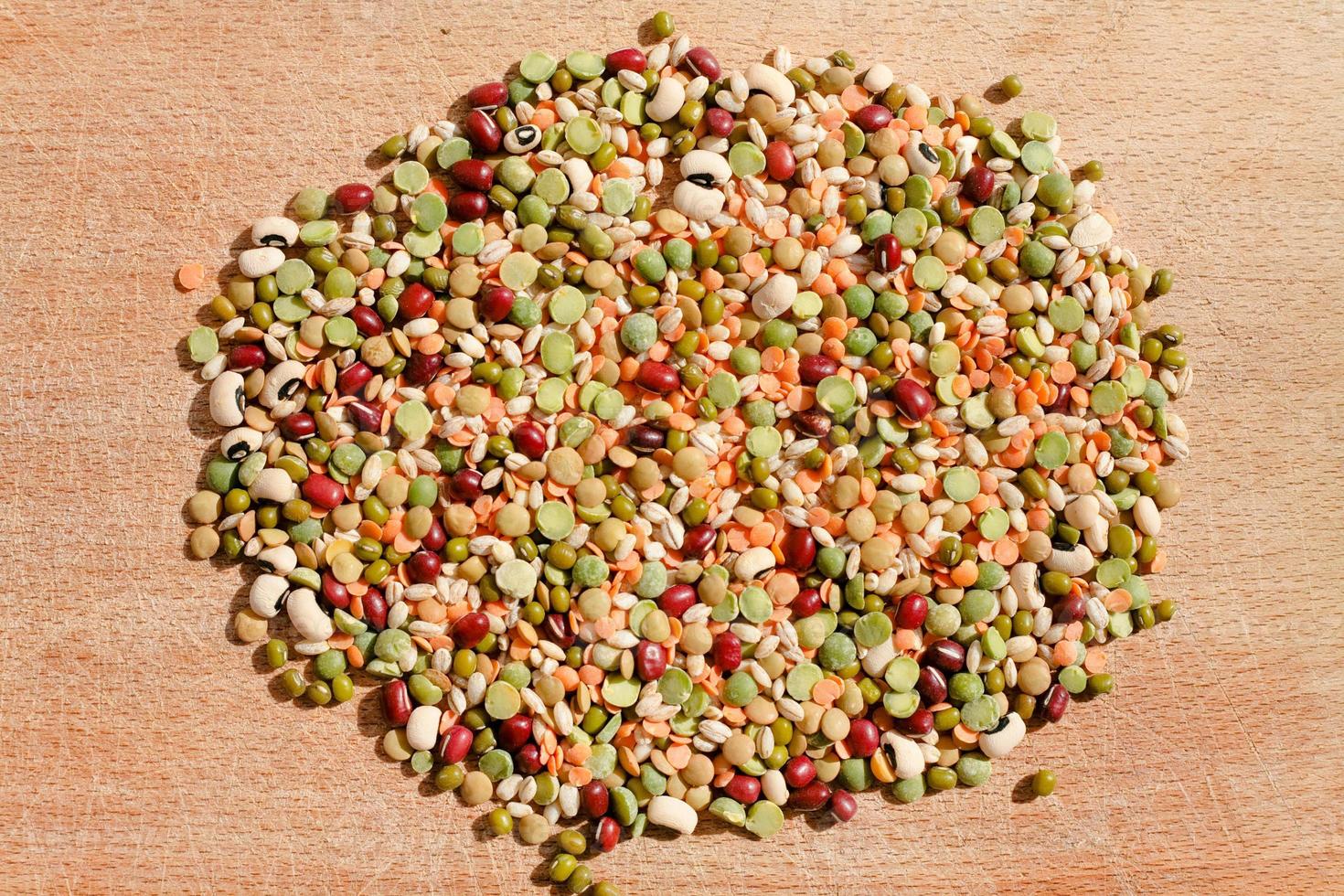 mix of different dry beans for Nonna's Lentil Soup photo