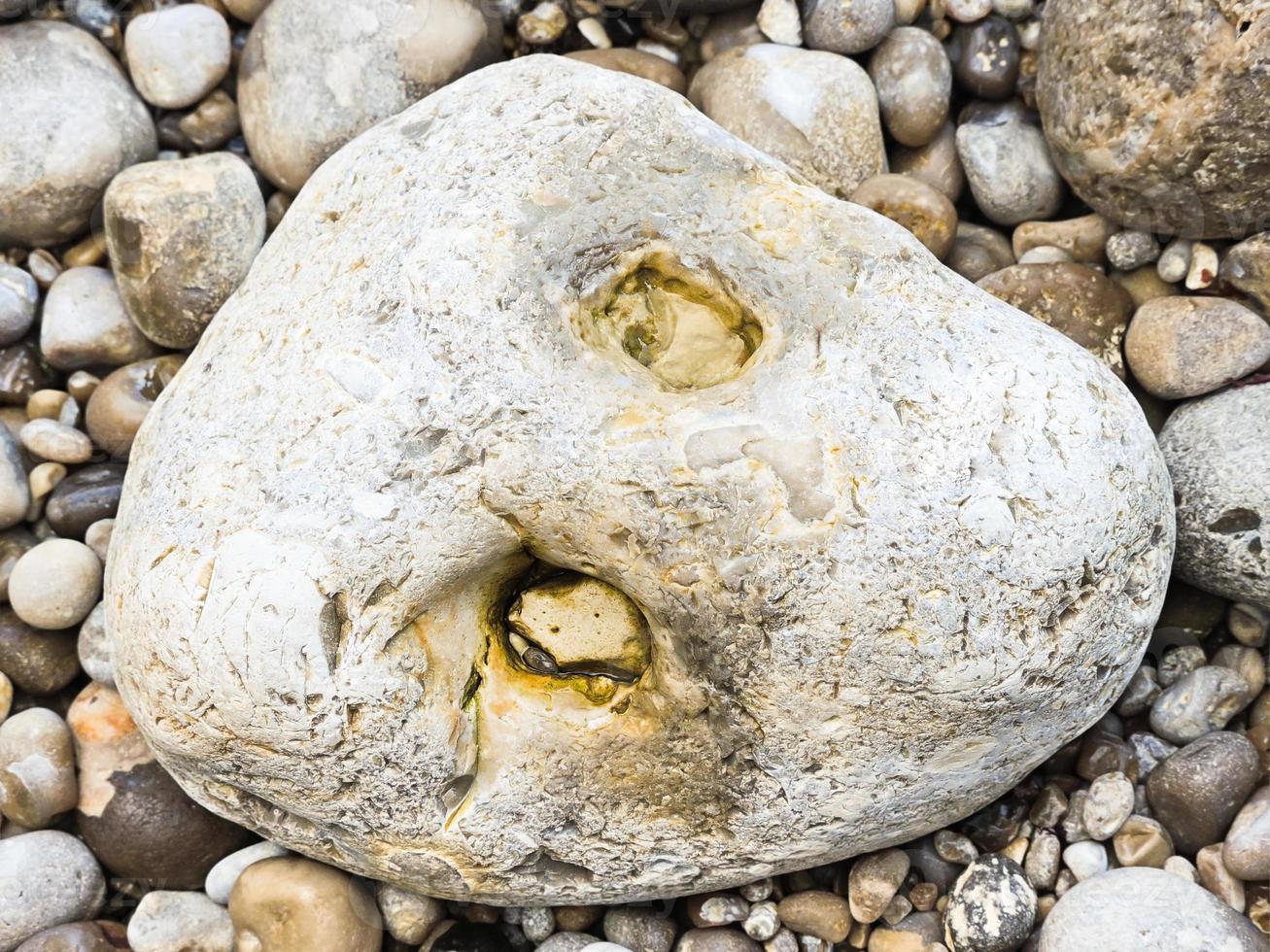 cobble and pebble on english channel beach photo