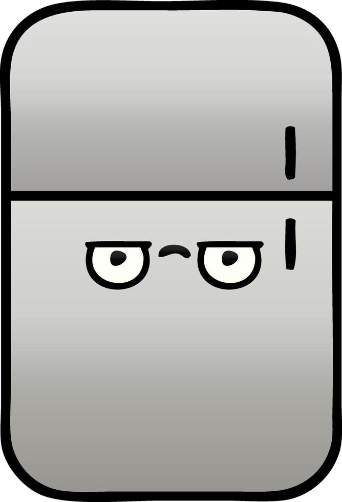 gradient shaded cartoon fridge freezer vector