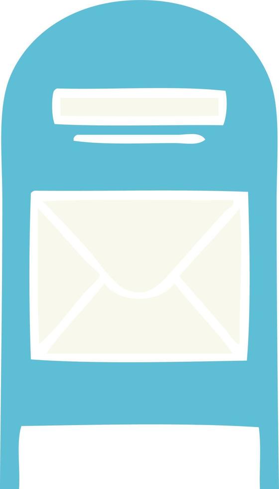 flat color retro cartoon mail box vector