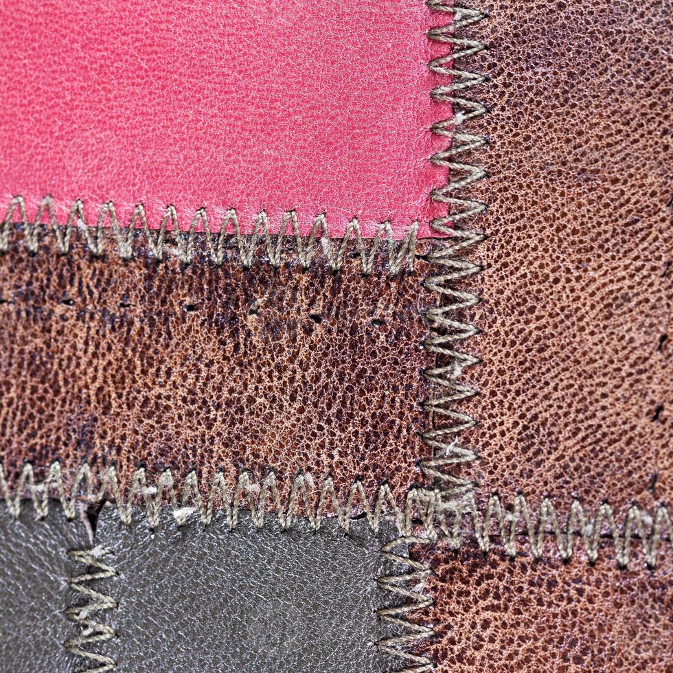 leather patchwork close up photo