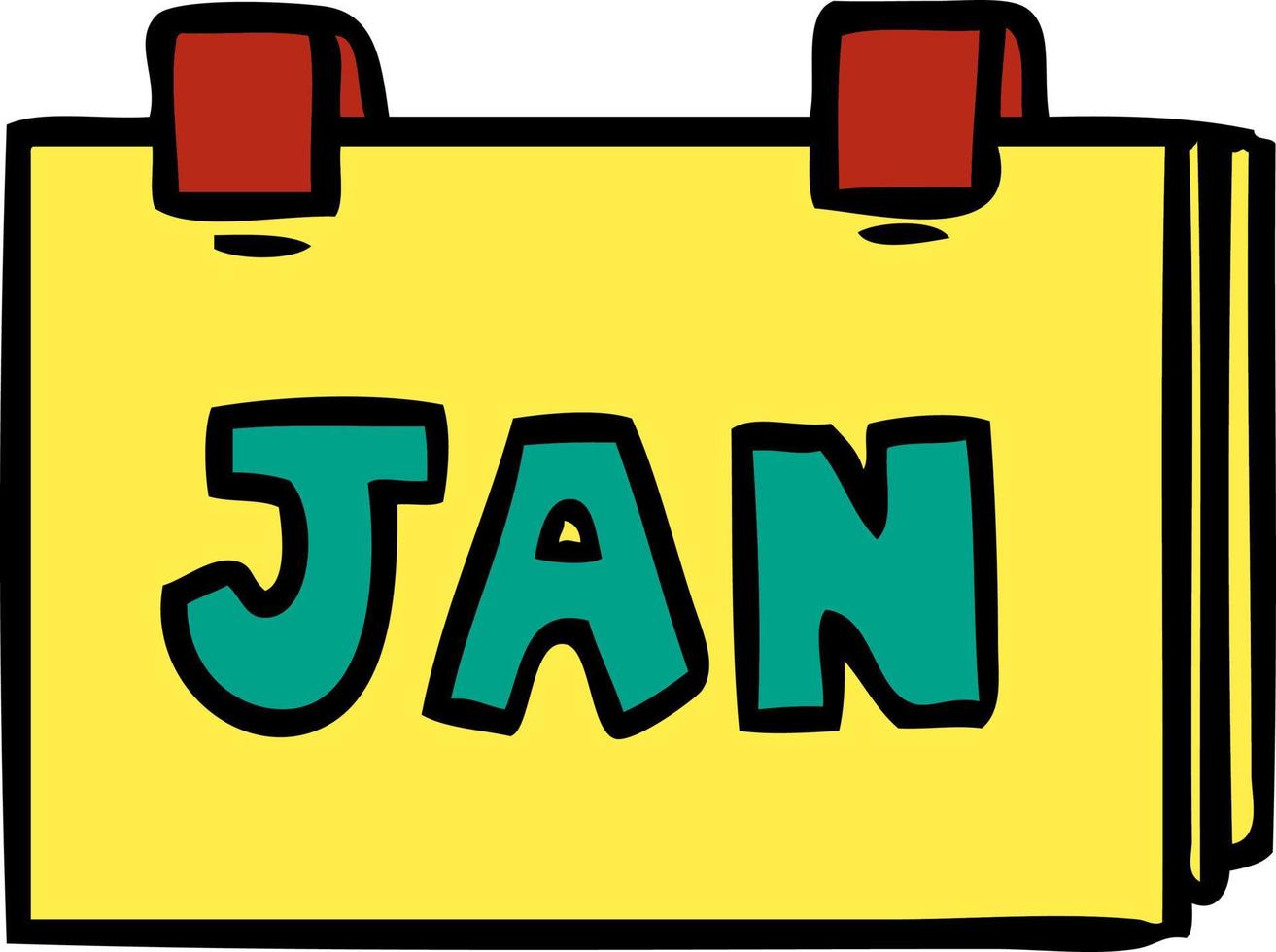 cartoon doodle of a calendar with jan vector