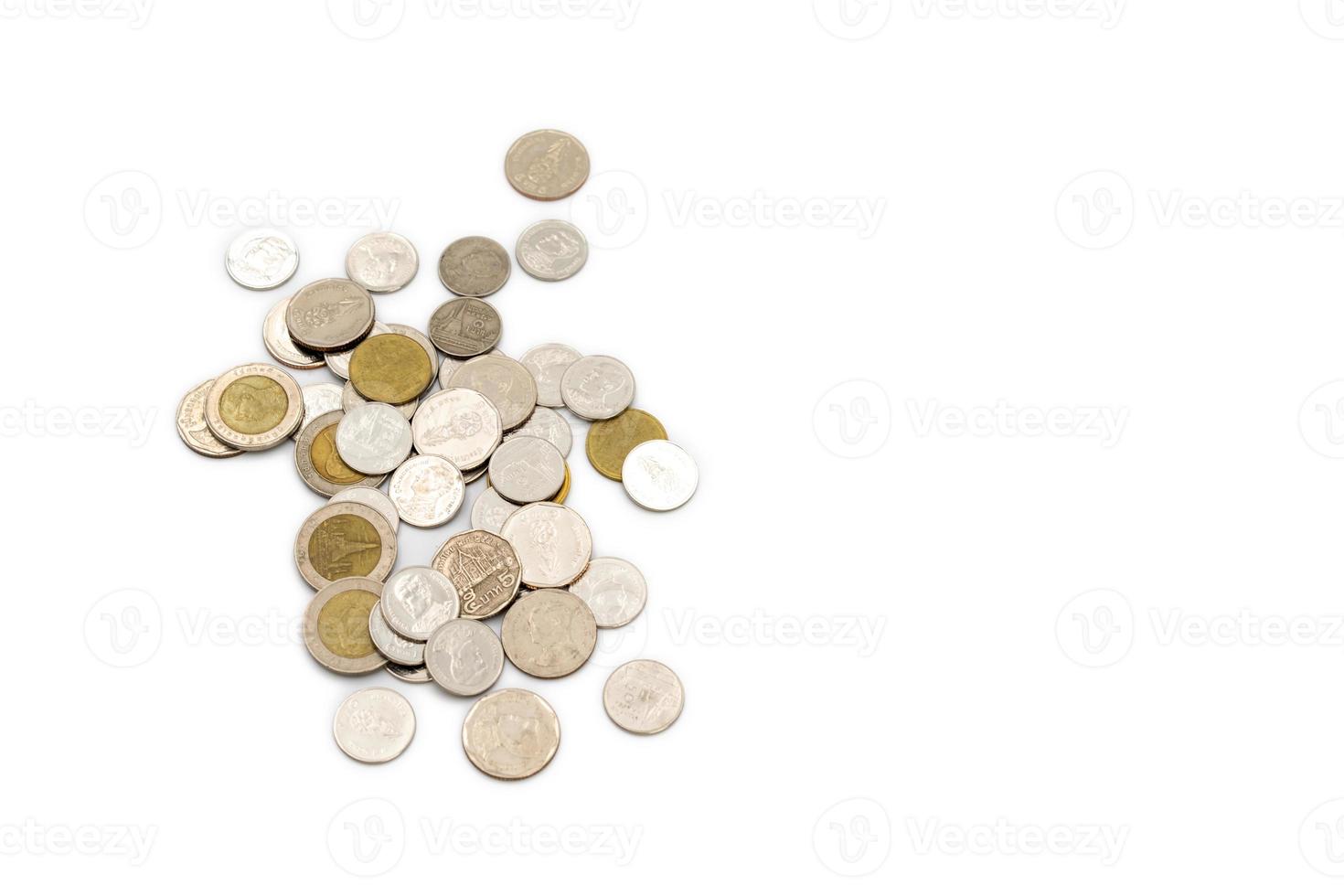 Thailand coin in year 2020 in the studio light with whtie background. photo