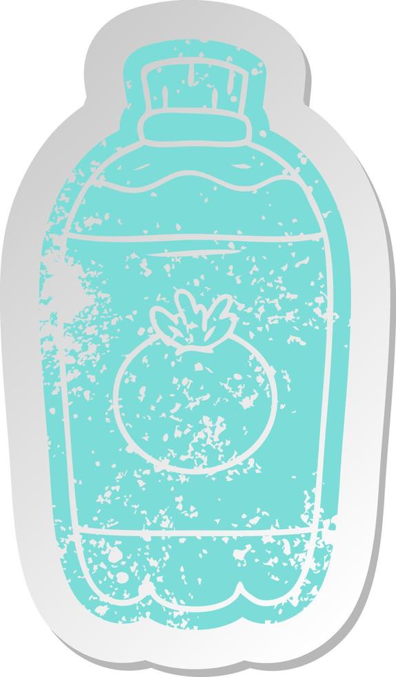 distressed old sticker of orange pop vector