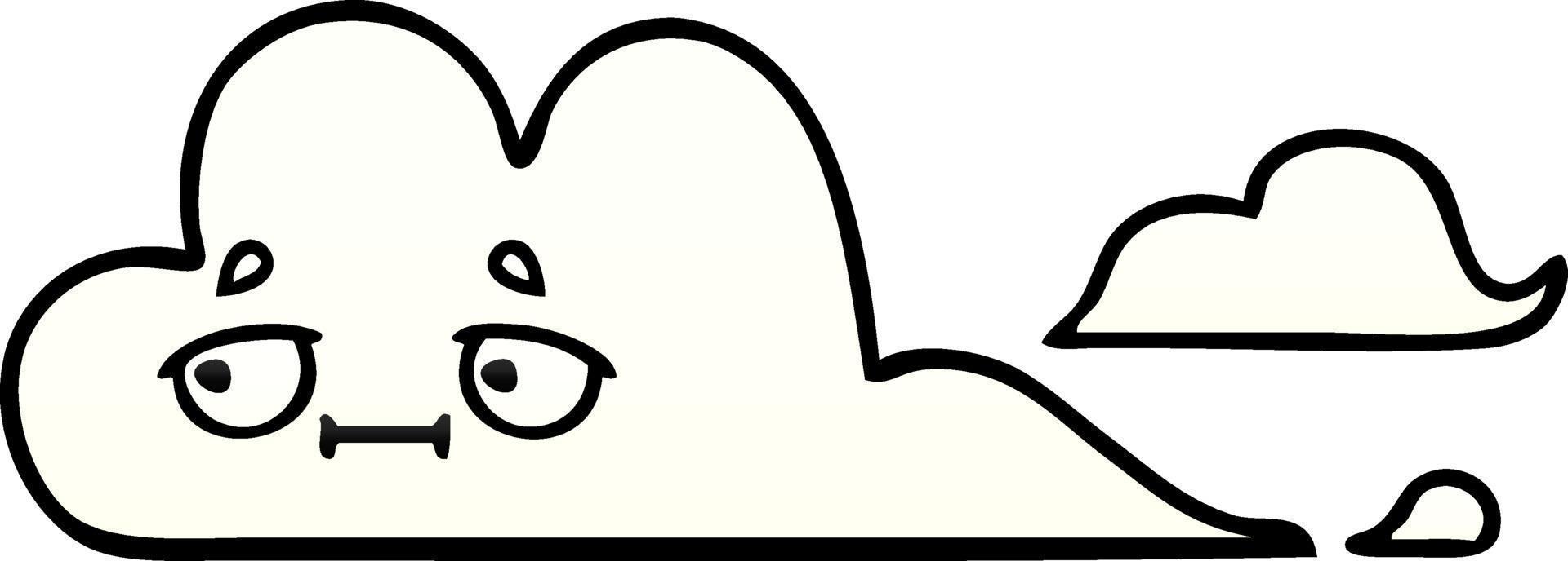 gradient shaded cartoon white cloud vector