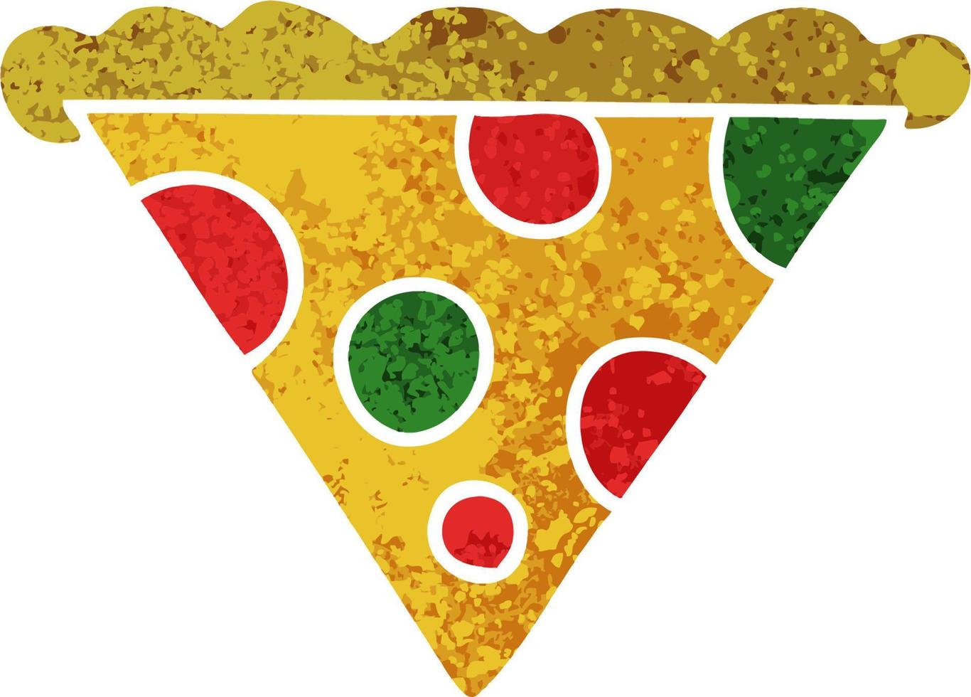 quirky retro illustration style cartoon slice of pizza vector