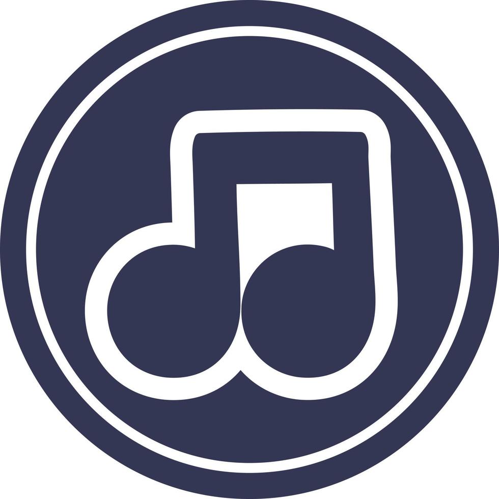 icono circular de nota musical vector