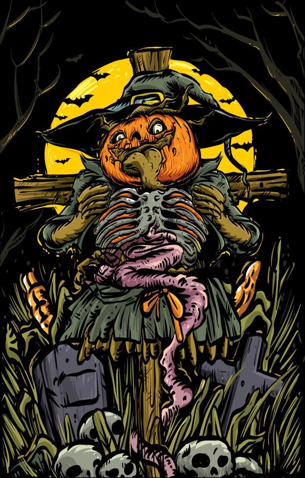 Halloween Monster Illustration Concept vector