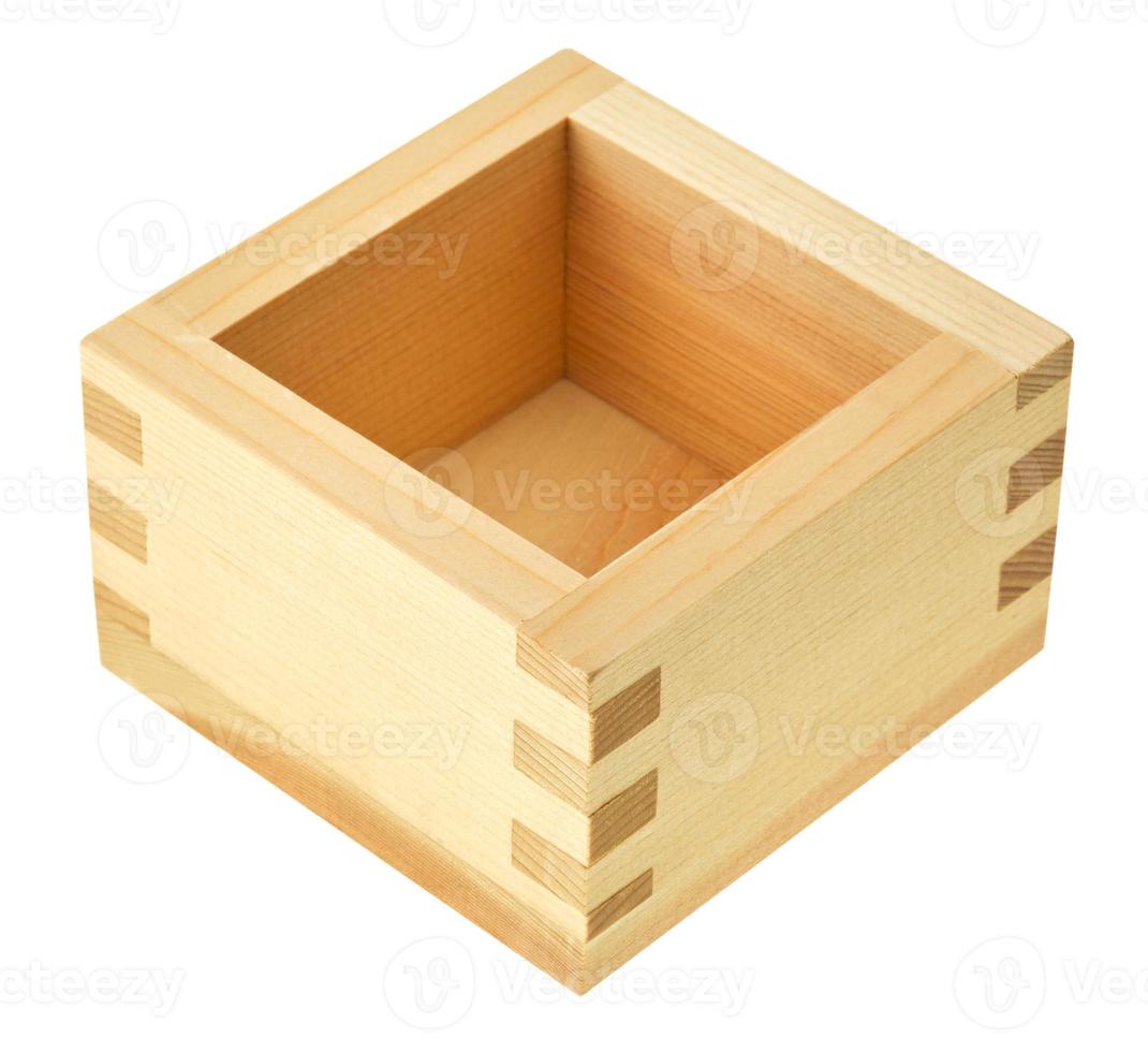 empty wooden box masu for sake photo