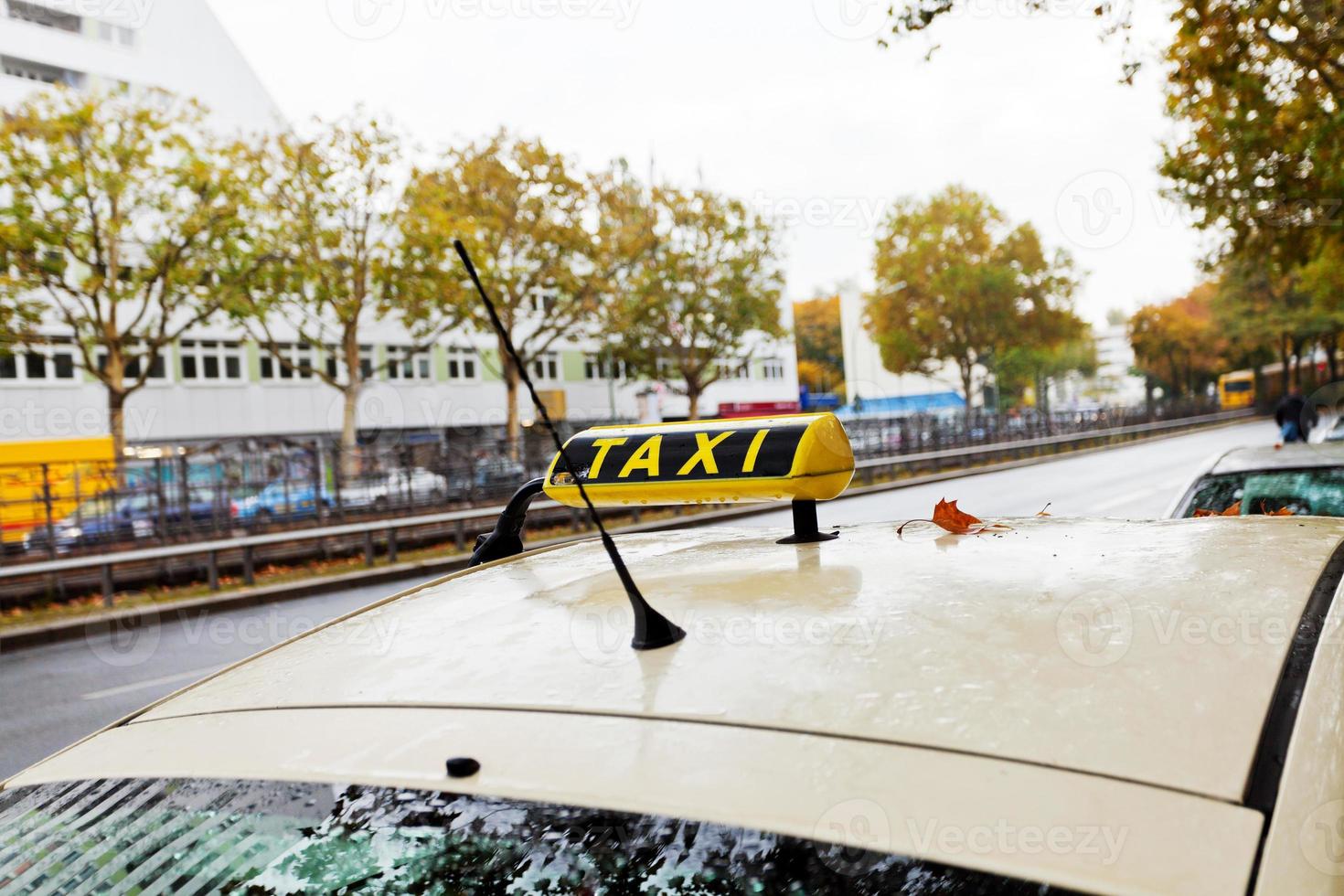 taxi car on urban road photo