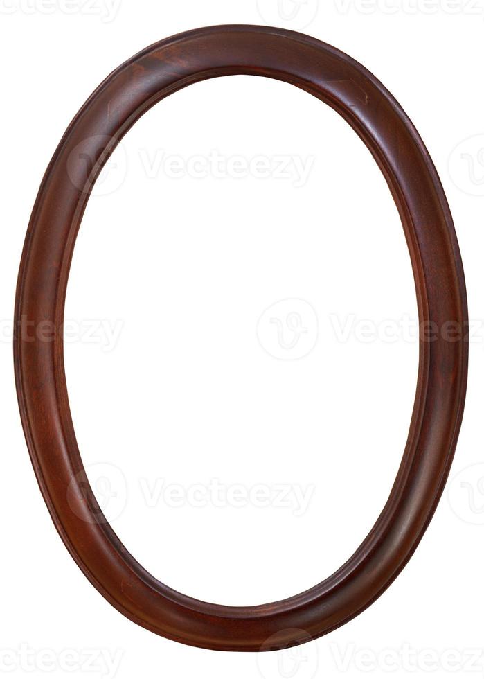 dark brown oval wooden picture frame photo