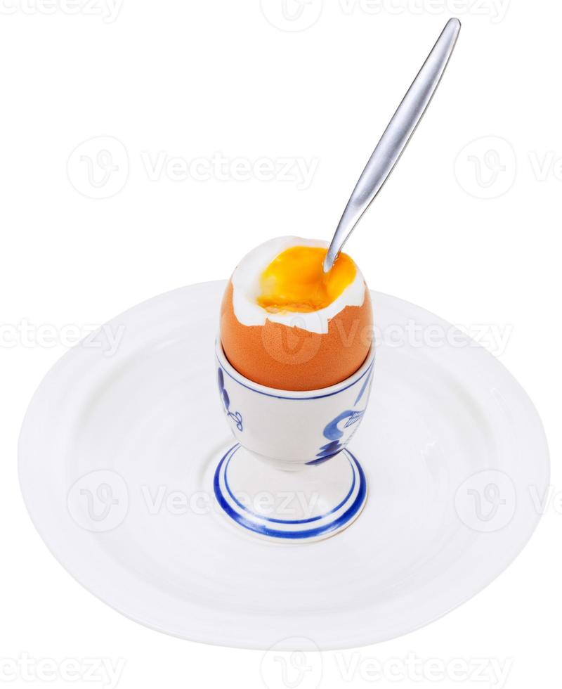 eating of soft boiled egg photo