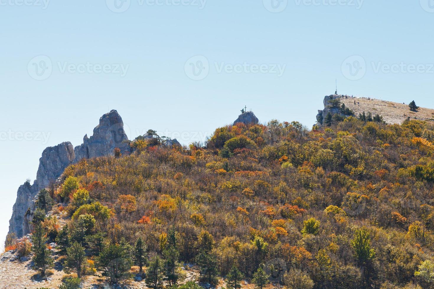autumn woods on mountain plateau Ai-Petri photo
