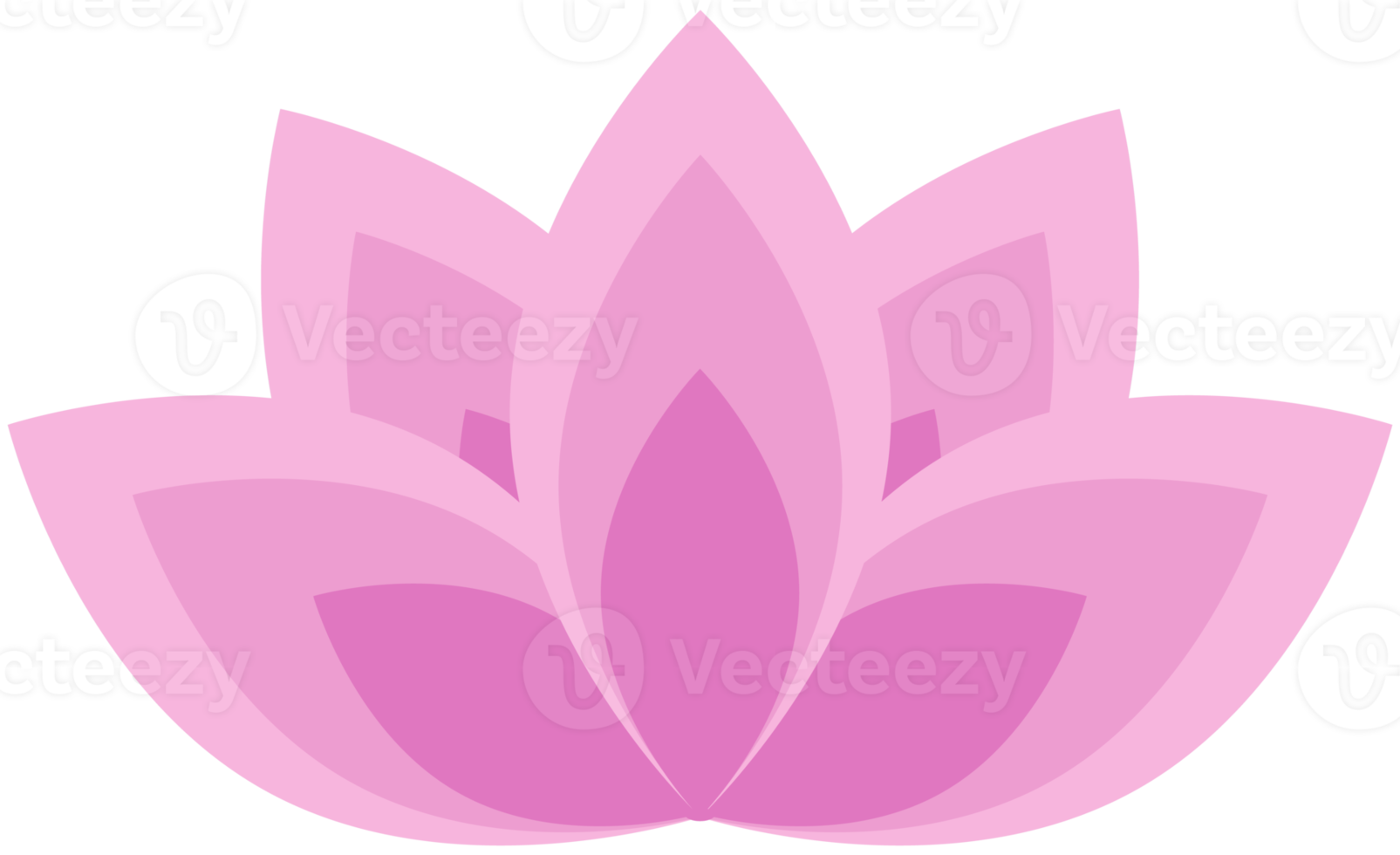 Pink lotus flower in flat style png