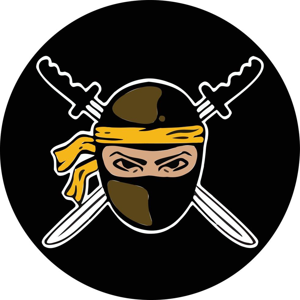 Badge, logo ninja, sword wars, assassin, symbol. Vector