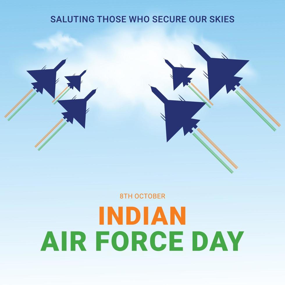 Indian Air Force Day Design vector