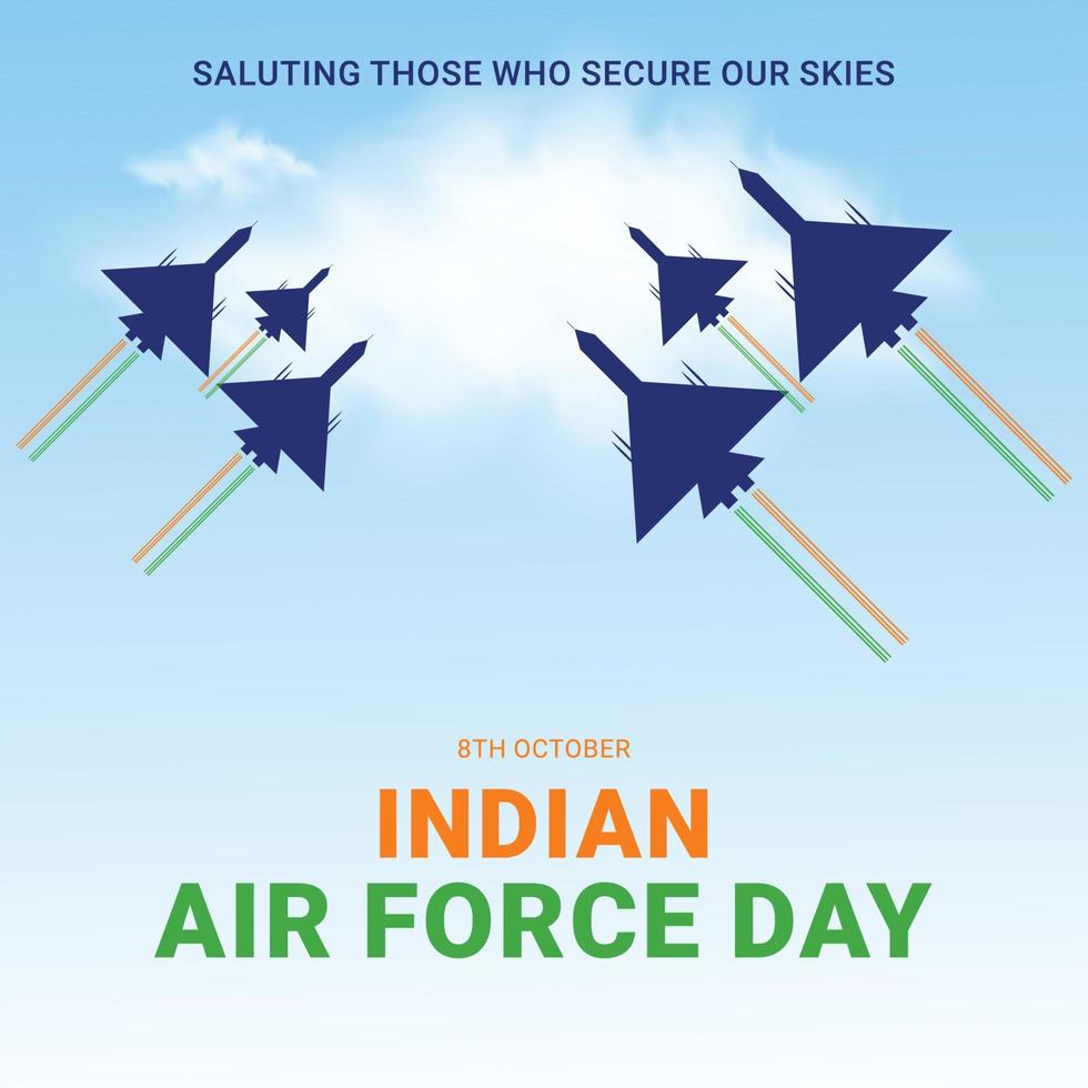 diseño del día de la fuerza aérea india vector