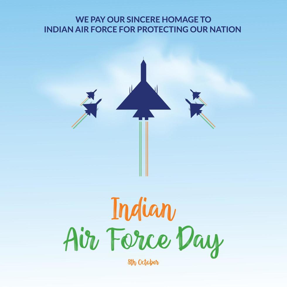 Indian Air Force Day Design vector