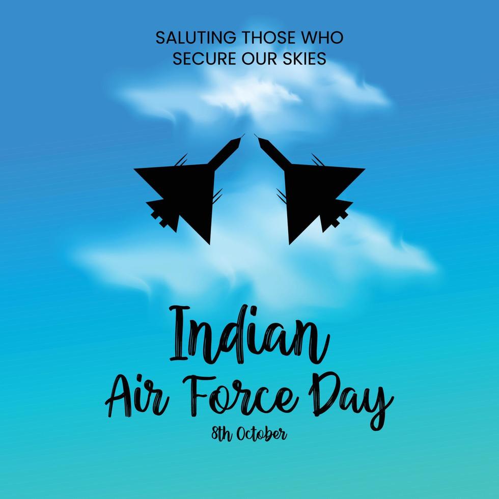 Indian Air Force Day Design vector