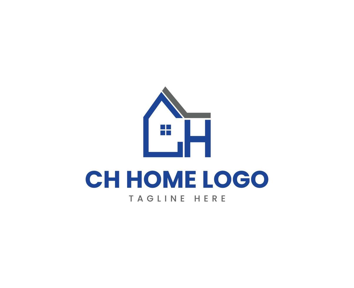 diseño de logotipo de casa ch, plantilla de vector de diseño de logotipo de bienes raíces