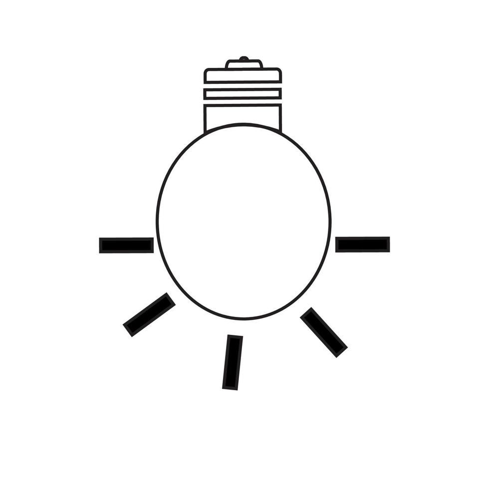 Vector light icon, isolated on a white background.  Signs of ideas, solutions, thinking concepts.