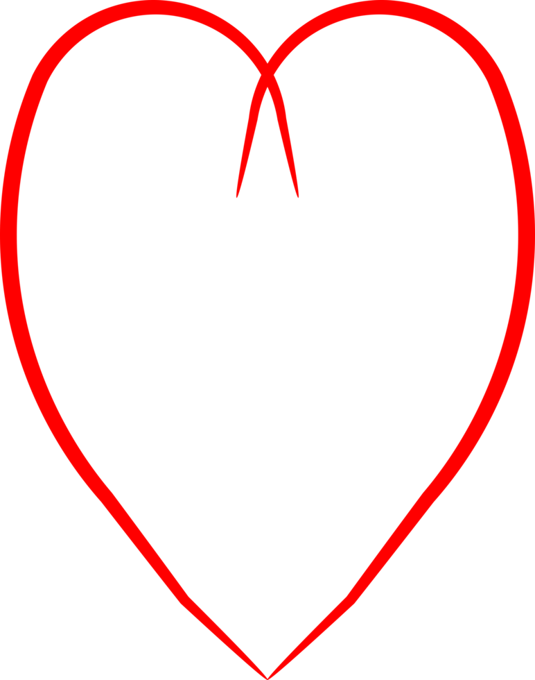 Red heart doodle png