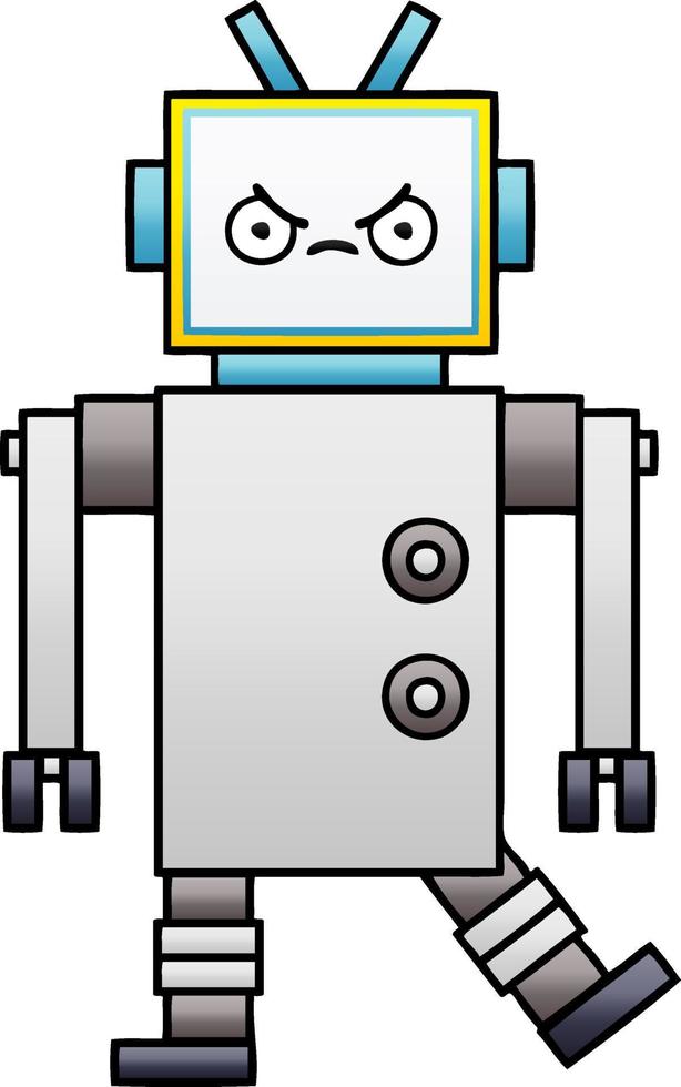 robot de dibujos animados sombreado degradado vector