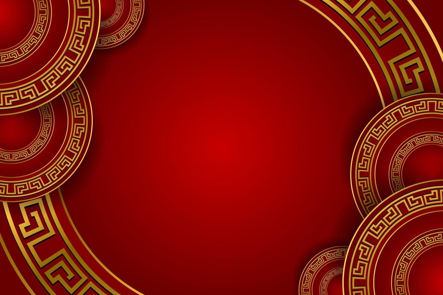 chinese new year concept with copy space background on red vector