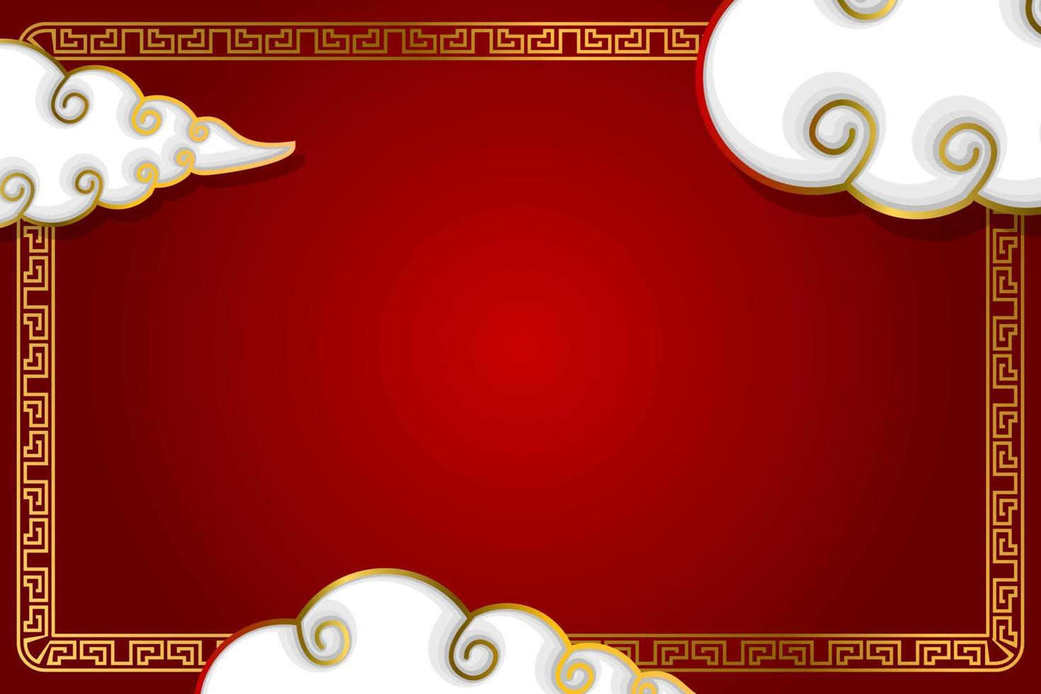 concepto de año nuevo chino con fondo de espacio de copia en rojo vector