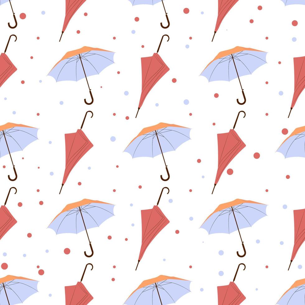 autumn seamless pattern with umbrellas.Cute flat illustration of autumn pattern for decor and design vector