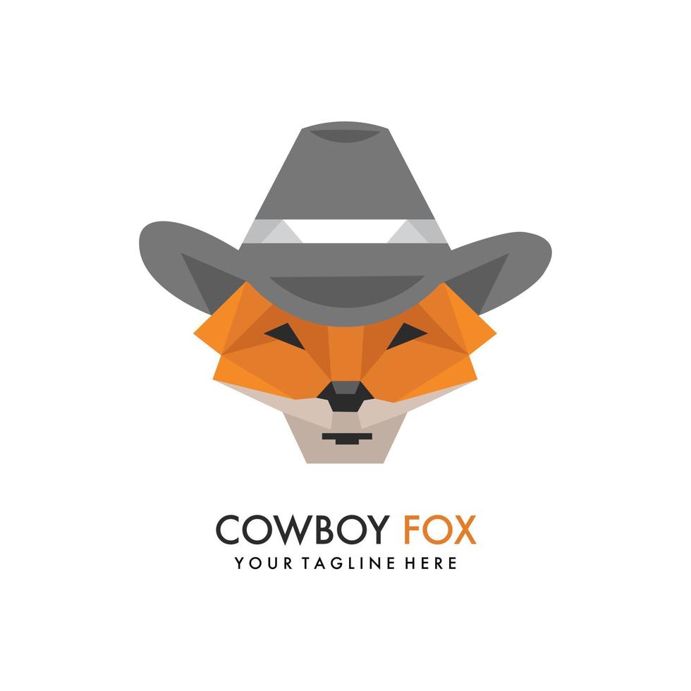 Cowboy Fox Cartoon Mascot Logo vector