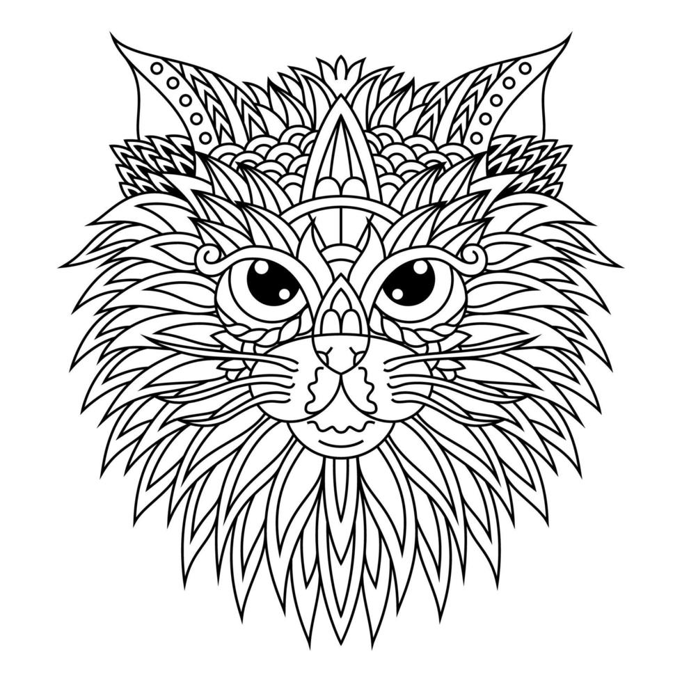 Cat head line art vector