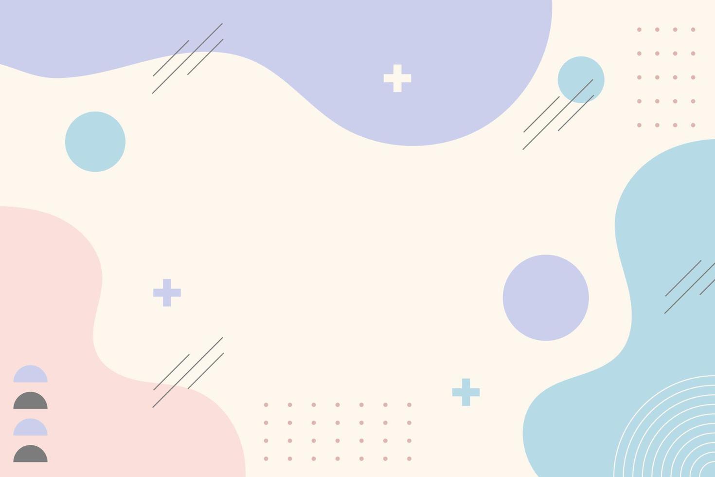 Abstract background. Hand drawing various shapes and memphis element. Trendy modern contemporary vector illustration. Every background is isolated. Pastel color