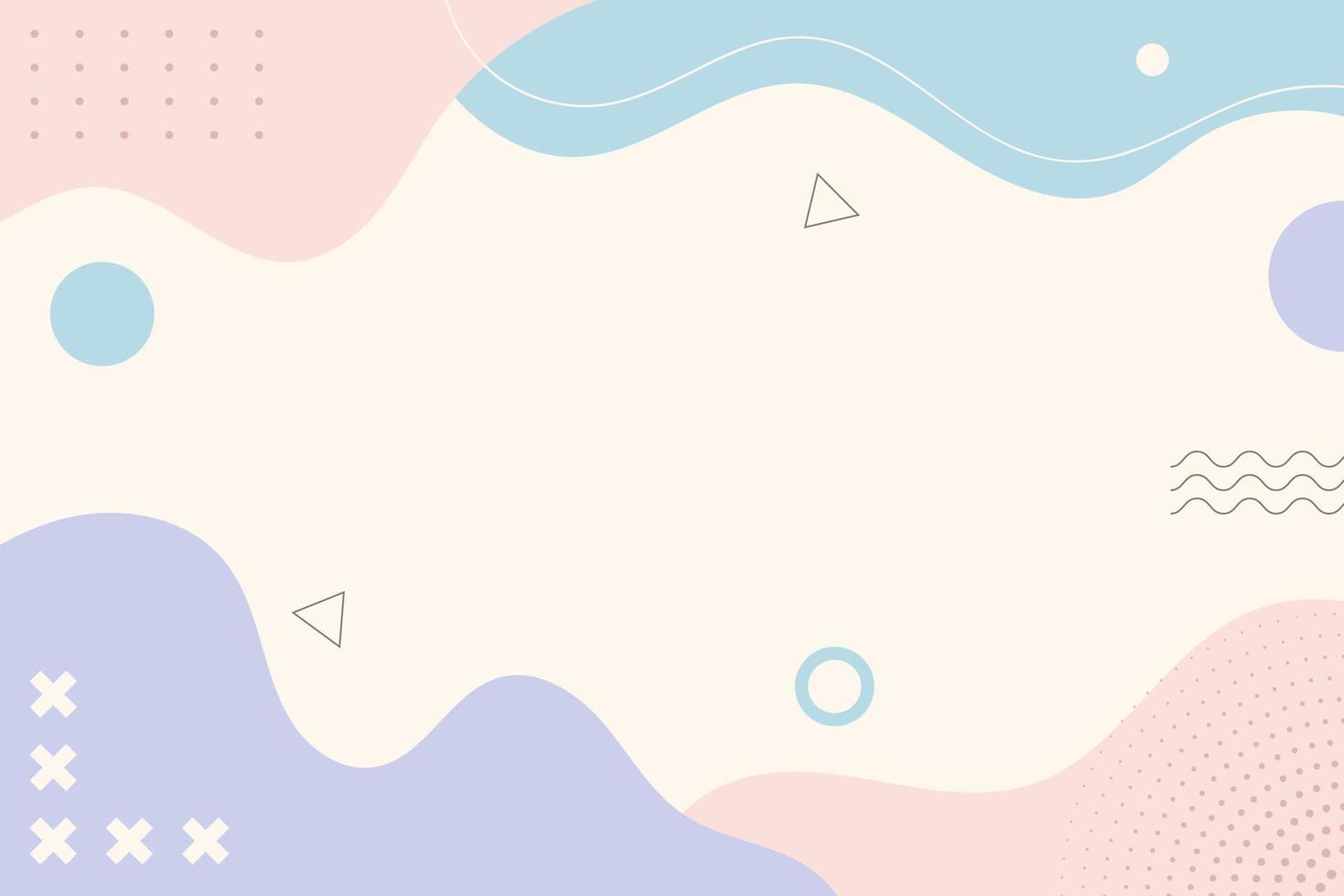 Abstract background. Hand drawing various shapes and memphis element. Trendy modern contemporary vector illustration. Every background is isolated. Pastel color