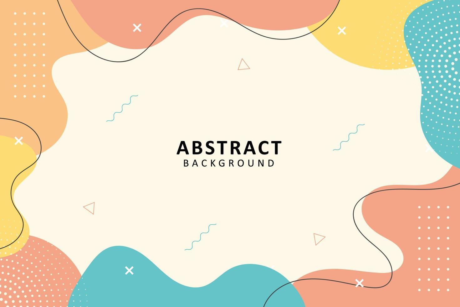 Abstract background. Hand drawing various shapes and memphis element. Trendy modern contemporary vector illustration. Every background is isolated. Pastel color