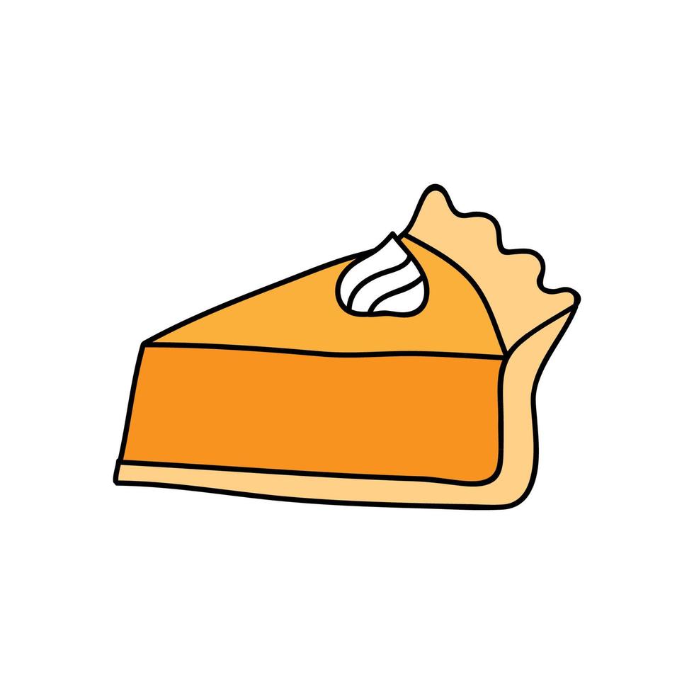 Piece of pumpkin pie. vector