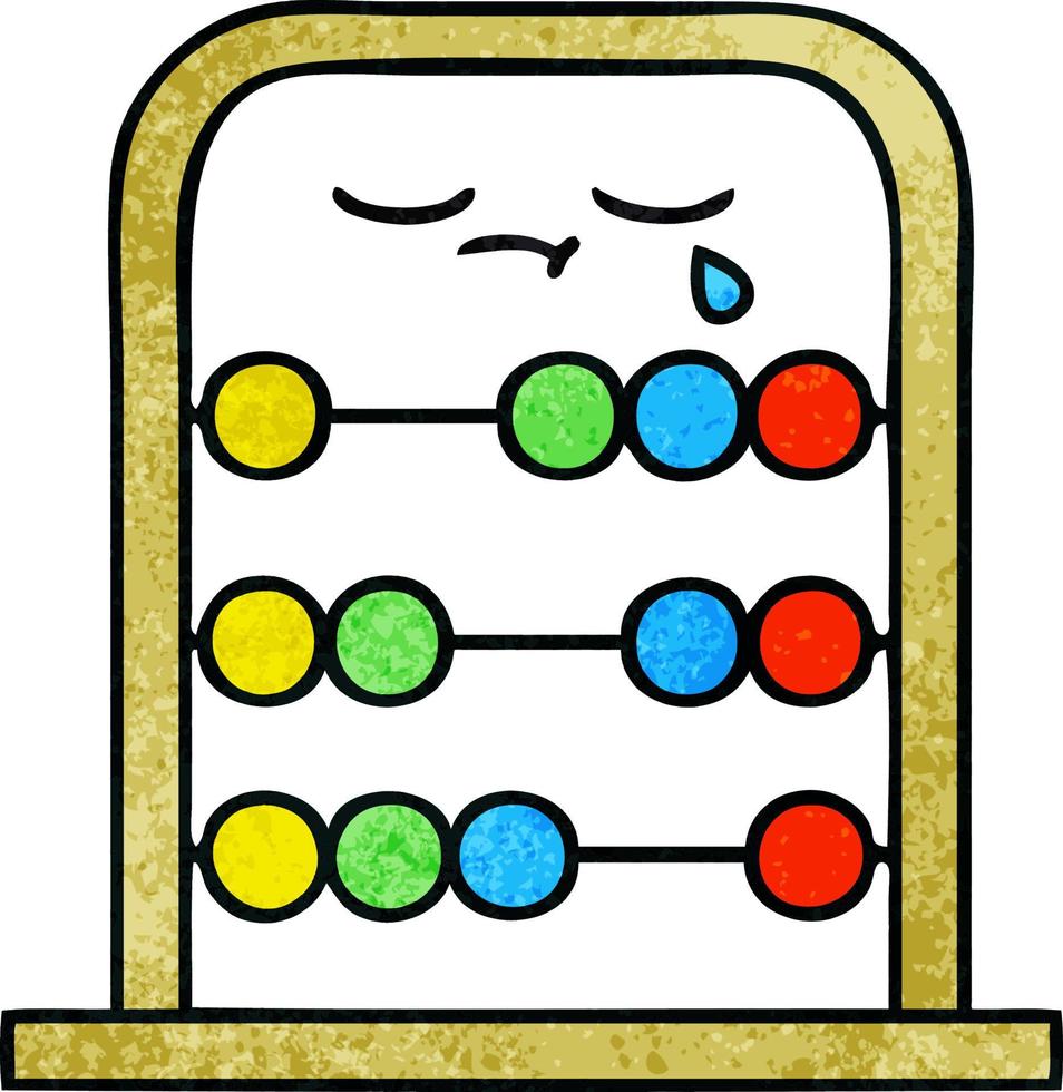 retro grunge texture cartoon abacus vector