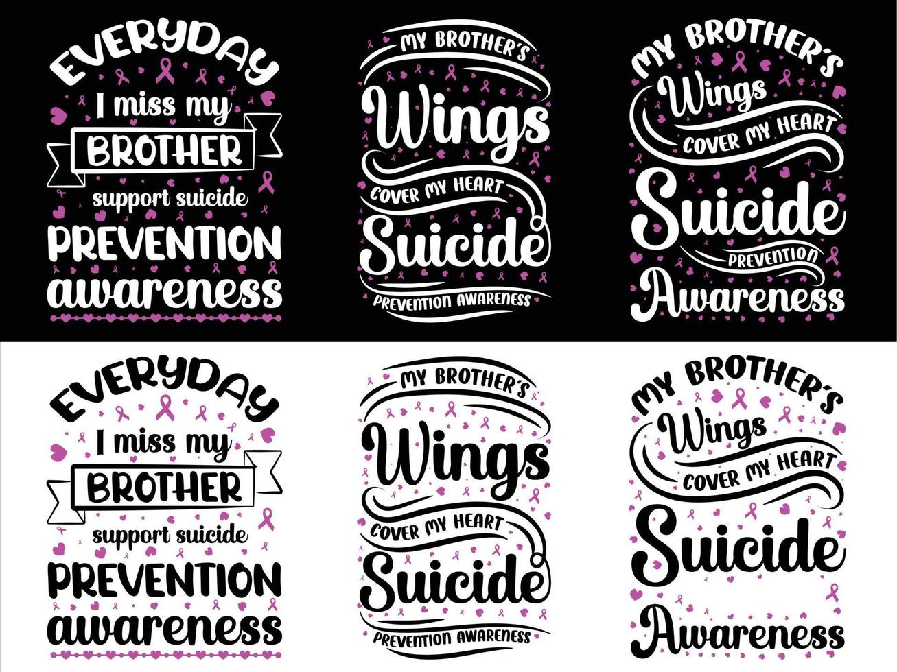 Suicide awareness t shirt design bundle vector
