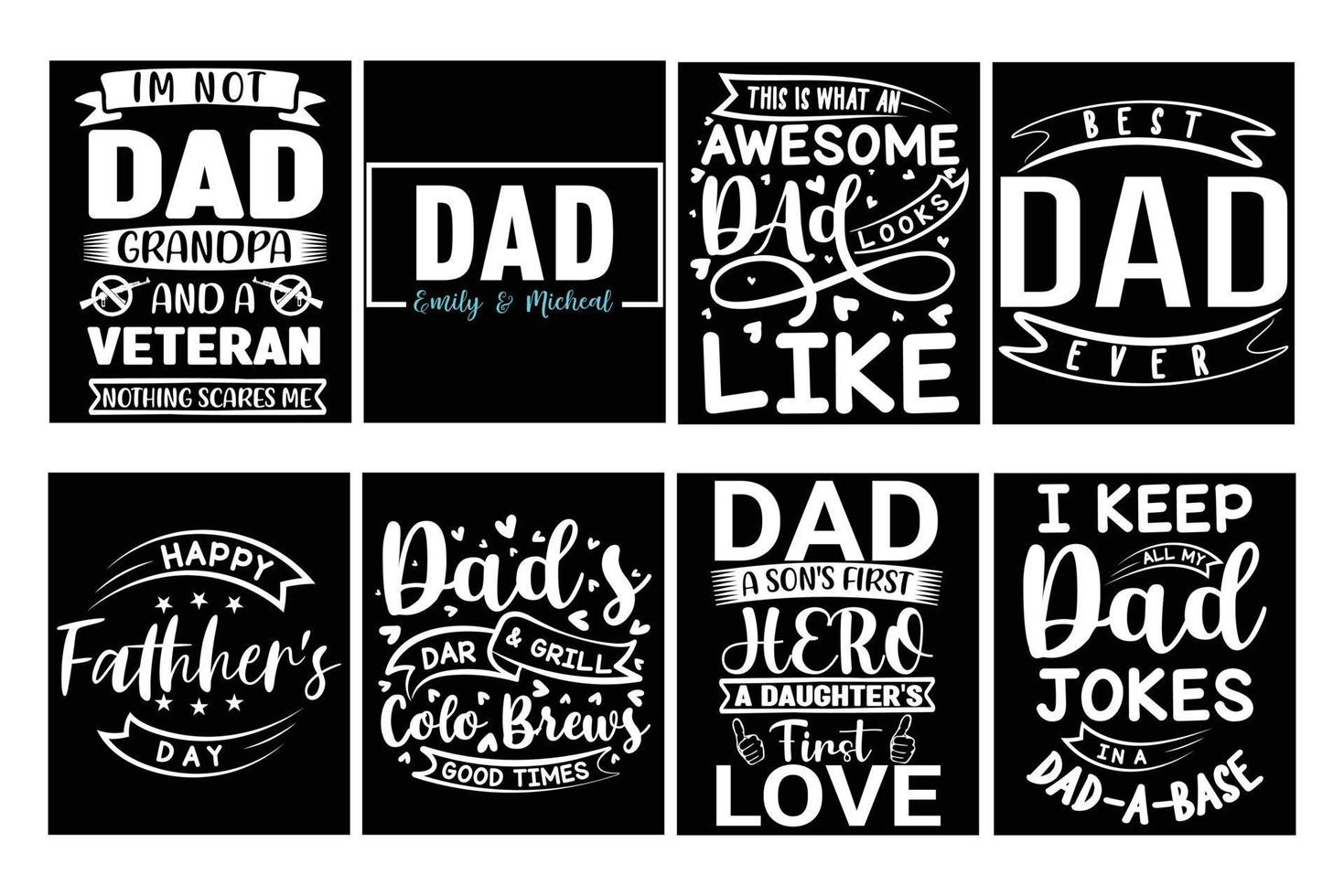 Fathers day papa typography t shirt design idea vector