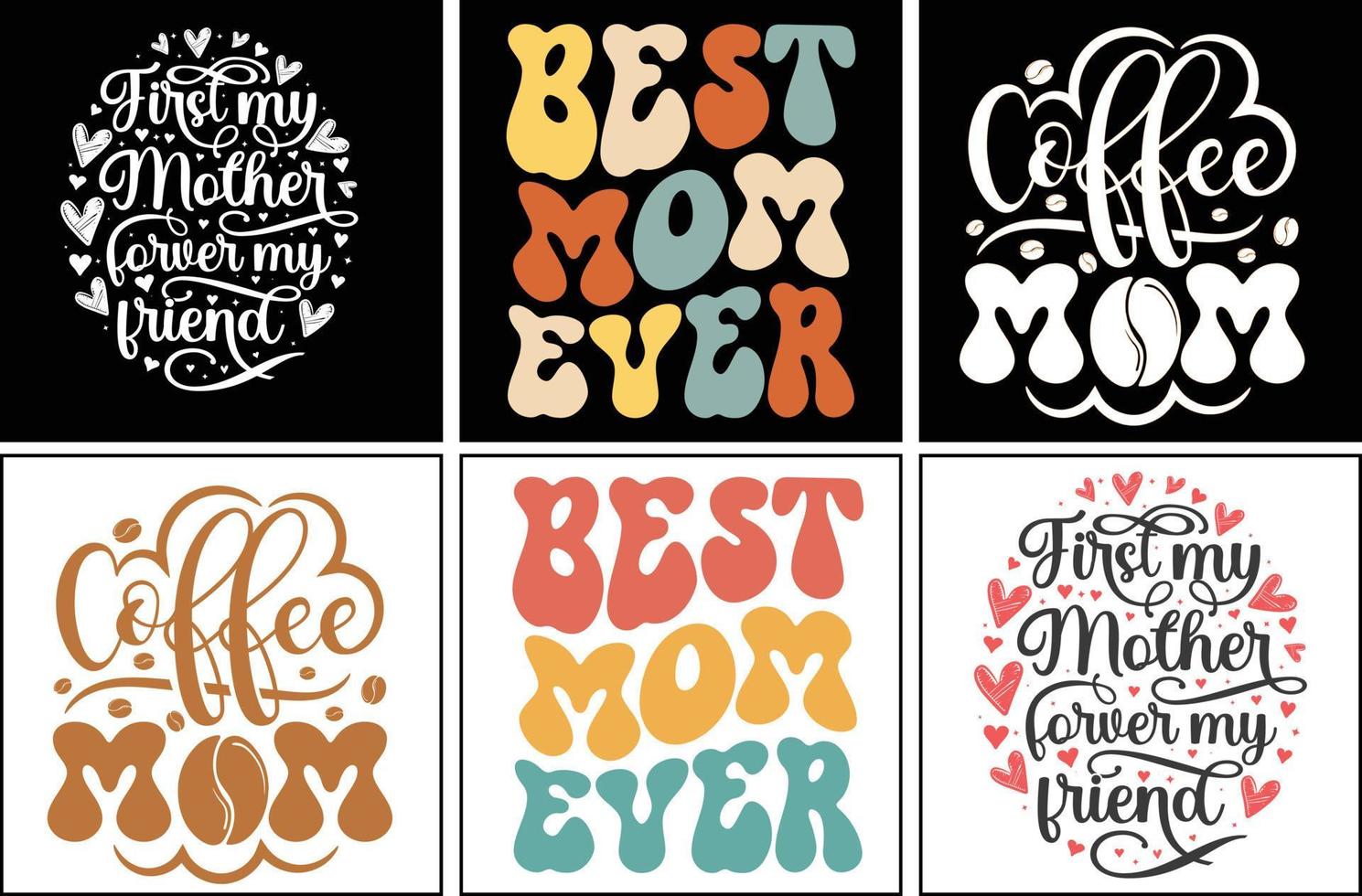 Mothers day mom typography t shirt design print on demand vector