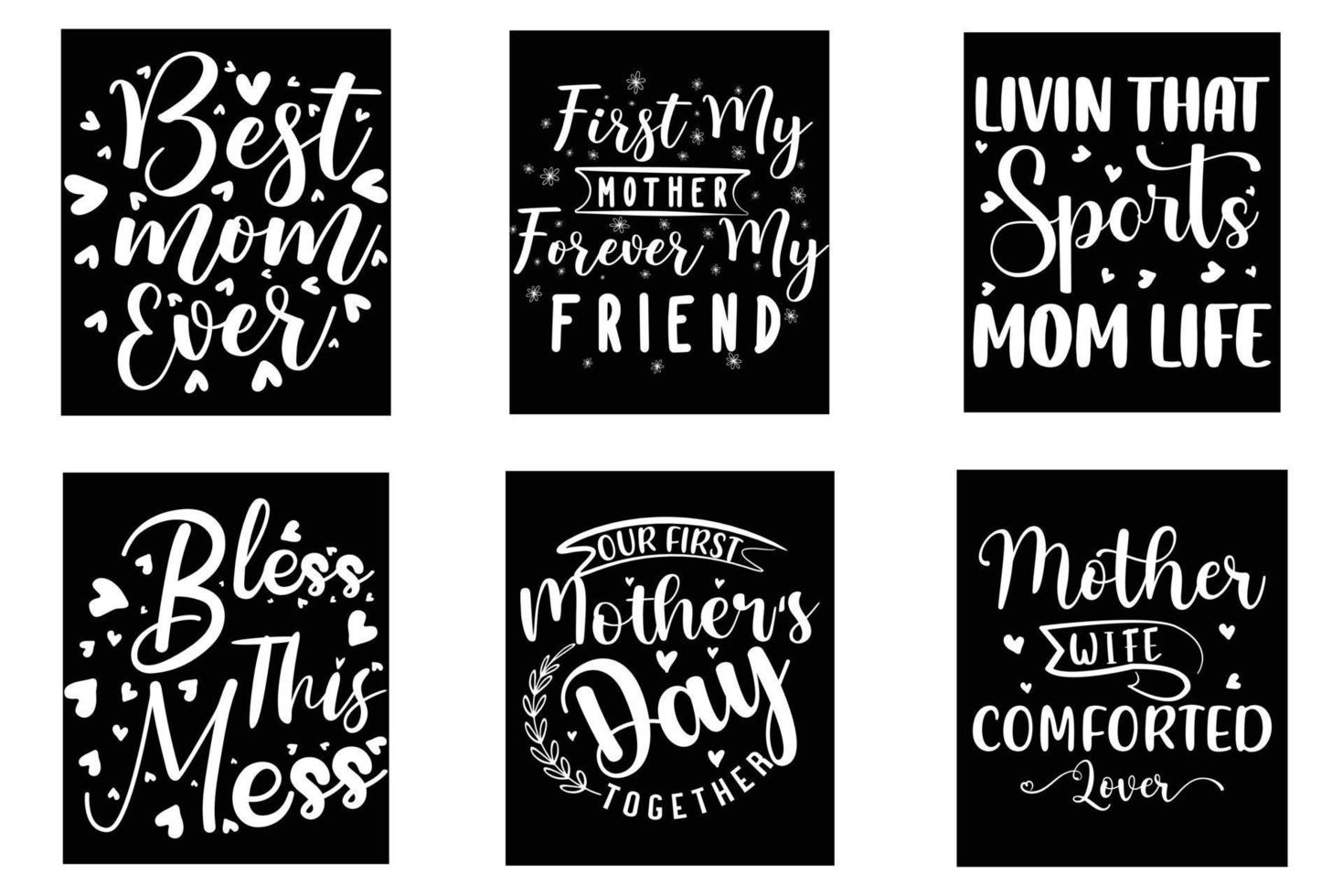 Mothers day mom typography t shirt design print on demand vector