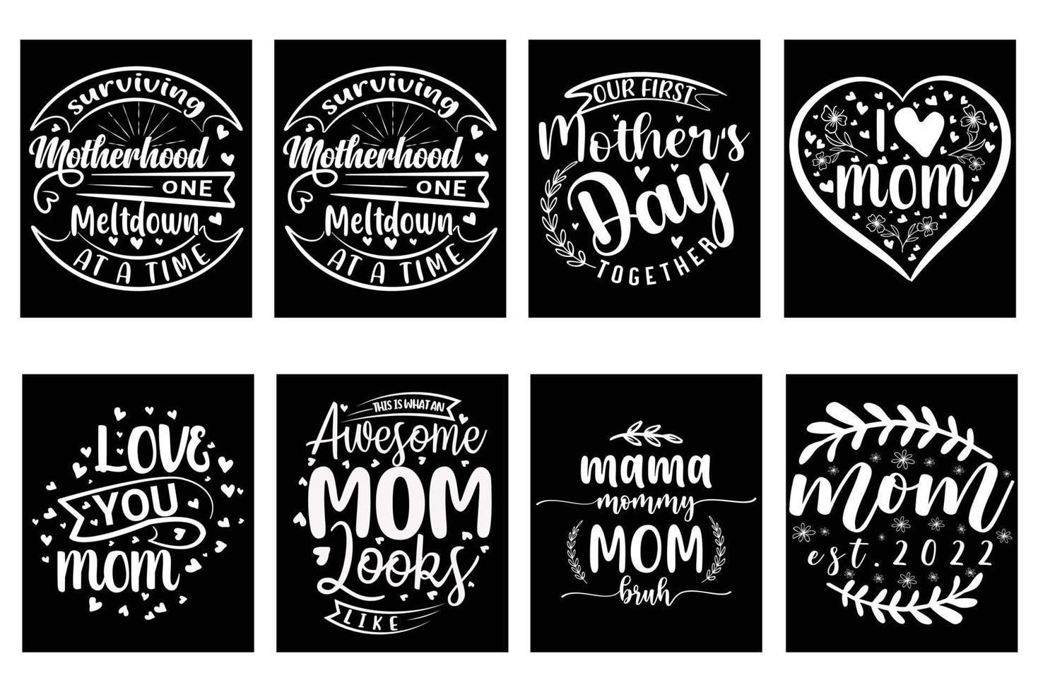 Mothers day mom typography t shirt design print on demand vector